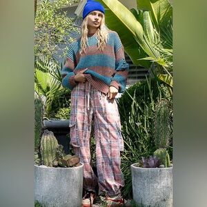 POL Bold Stripe Super Chunky Distressed Sweater EUC